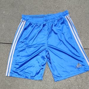 adidas Blue Athletic Men's Shorts with White Stripes